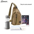 thumbnail image 6 of Spencer Canvas Sling Bag Small Crossbody Backpack Casual Shoulder Chest Daypack for for Men Women Cycling Hiking Travel - 11.02"*7.09"*1.97" (Khaki), 6 of 8