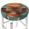 thumbnail image 3 of Susaid Strong Kitten Lifting Weights Print Elastic Bar Stool Cover Personalized Washable Stool Cover for Barbershop Home Bar Kitchen-13 inch, 3 of 7