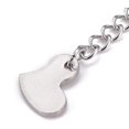 thumbnail image 3 of 5Pcs 304 Stainless Steel Chain Extender Curb Chain with 202 Stainless Steel Charms Heart 63mm Link 3.7x3x0.5mm, 3 of 3
