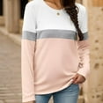 thumbnail image 4 of Weardear Women's Color Block Long Sleeve Tunics Tops Casual Crew Neck Shirts Loose Fit Blouses, 4 of 7