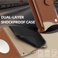 thumbnail image 6 of Allytechgroup Wallet Case for Google Pixel 7 Pro with Makeup Mirror, Detachable Metal Shoulder Strap Cards Slots Zipper Pocket Shockproof Protective Phone Case for Google Pixel 7 Pro, Brown, 6 of 8