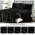 thumbnail image 5 of Chezmoi Collection Extra Soft Fleece Sheet Set King, 4-Piece Microplush Non-Pilling Velvety Bed Sheet, Deep Pocket - Lightweight All Season Warmth, King, Black, 5 of 9
