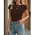 thumbnail image 4 of Crop Workout Tops for Women Pack Summer Short Sleeve Gym Athletic Compression Shirts Cute Tight Basic Tops Tee, 4 of 6