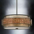 thumbnail image 3 of Urban Ambiance Luxury Art Deco Chandelier, Small Size: 6.5"H x 16"W, with Moroccan Style Elements, Copper Revival Finish and Oyster Mica Inner Shade, Mosaic Tile Outer Shade, UQL2431, 3 of 7