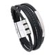 thumbnail image 1 of Pulsera de cuero multicapa personalizada, resistente y moderna, para amigos y familias. Hebilla de plata, 1 of 8