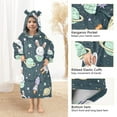 thumbnail image 4 of Dailycode Wearable Blanket Hoodie Oversized Sherpa Flannel Blankets with Pocket for 3-14 Year Old Cartoon Rabbit Star Planet, 4 of 7