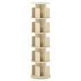 thumbnail image 6 of Resenkos 5-Tier 360° Rotating Bookshelf - Display Rack with Dividers & Anti-Falling Baffles, Natural, 6 of 8