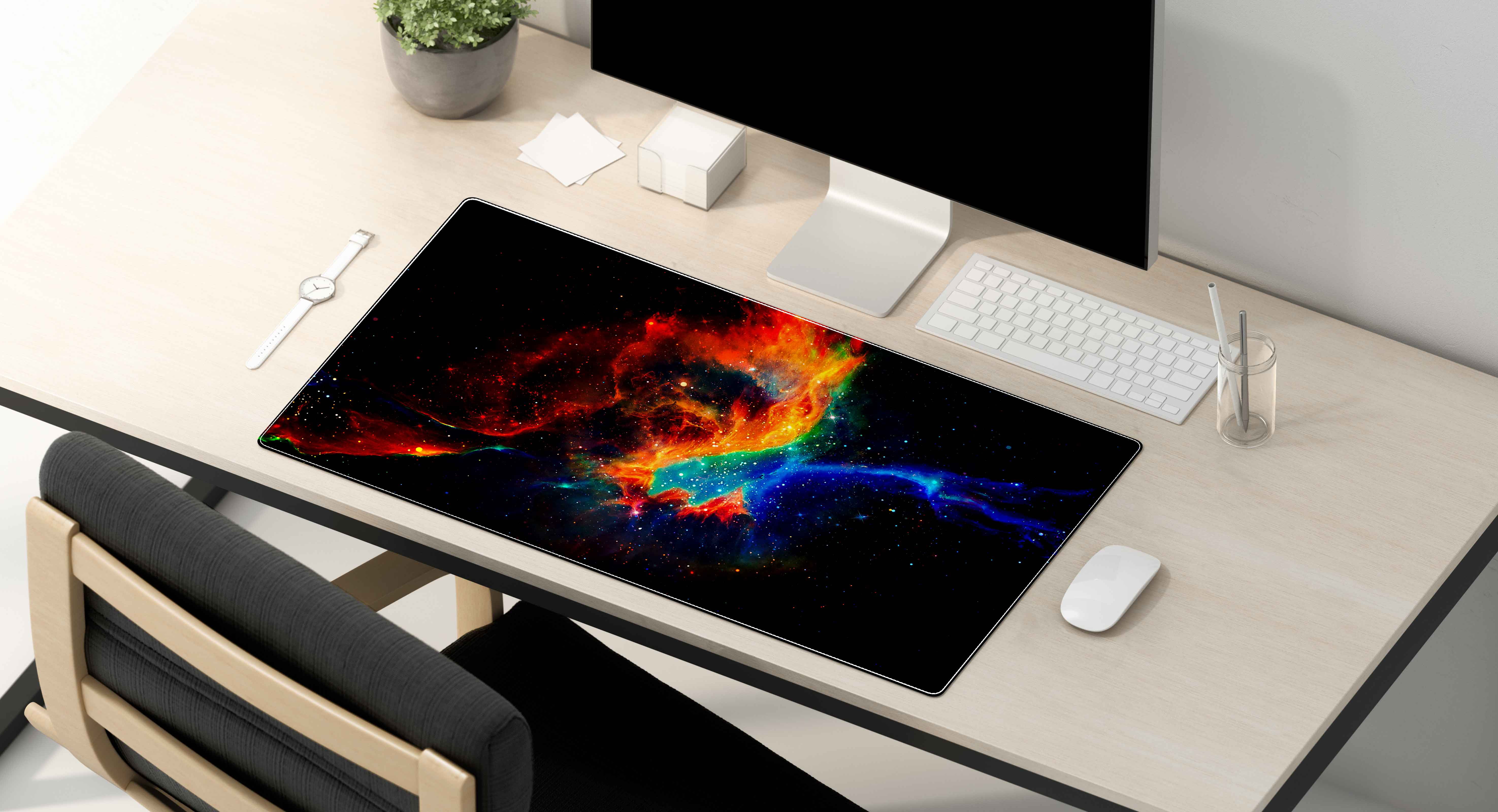 Large Mouse Pad, Full Desk XXL Extended Gaming Mouse Pad-Desk Pad- universe - Portable Large Desk Pad - Non Slip Water Resistant Rubber Base-Gaming Mouse Pad Keyboard Pad