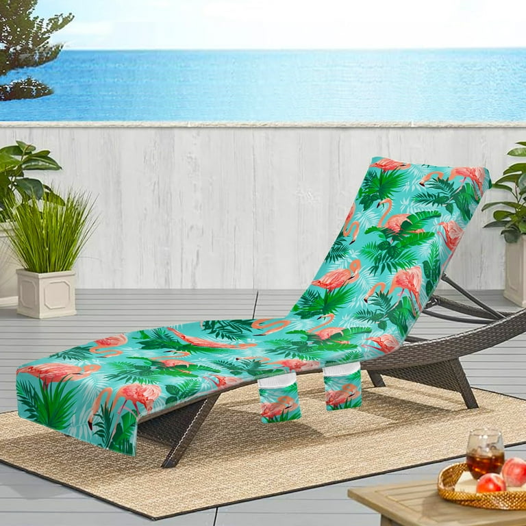 Beach Chair Cover (1Pc), Lounge Chair Covers with Side Pockets 85