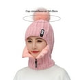 thumbnail image 5 of 3 in 1 Women Winter Fleece Liner Knit Beanie Neck Gaiter Removable Face Bandana, 5 of 8
