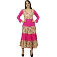 thumbnail image 6 of Bimba Women Long Cotton Kurti Pink Ladies Kurta Long-Sleeve Printed Floral Dress, 6 of 6