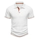thumbnail image 5 of Blusa y camisa de manga corta con cuello vuelto para hombre, camiseta informal de moda con botones y retazos de cuello redondo y manga corta para hombre., 5 of 7