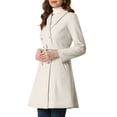 thumbnail image 4 of INSPIRE CHIC Double Breasted Winter Coat for Women Flat Collar Belted Pockets Apricot M, 4 of 5