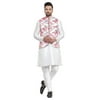 ELINA FASHION Men's Indian Raw Silk Kurta Pajama And Nehru Jacket (Waistcoat) || Ethnic Wedding Diwali Puja Set