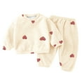 thumbnail image 4 of Ruyang Kids Boys Girls Fleece 2 Piece Outfits Cute Fall Winter Clothing Set Warm Long Sleeve Thermal Pullover Pants Sets Winter Clothes, 4 of 4