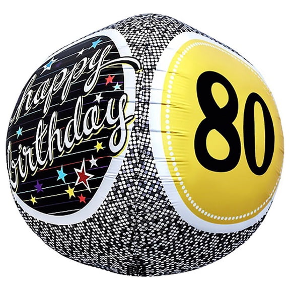 17 inch Sphere - 80th Birthday Milestone Northstar Foil Mylar Balloon - Party Supplies Decorations