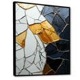 thumbnail image 2 of Designart "Abstract Marble Tile Mosaic in Black and Gold" Abstract Framed Wall Art - Modern Gold Abstract Tile Entryway Framed Wall Art Print, 2 of 6