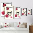 thumbnail image 4 of Designart Skull With Red Rose & Butterfly Modern & Contemporary Floating Frame Wall Art, 4 of 4