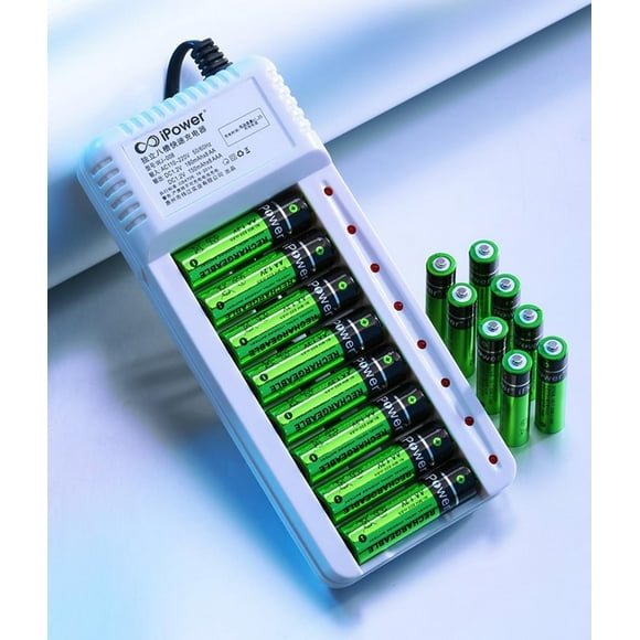 NiMH Rechargeable Batteries 8 Packs of 500mAh 1.2V AA Rechargeable Batteries and 8 Packs of 350mAh 1.2V AAA Rechargeable Ni-MH Batteries (with Charger)