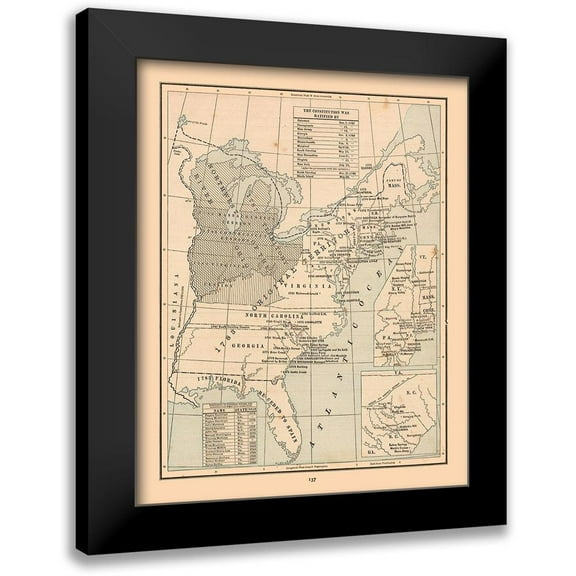 Cram 12x14 Black Modern Framed Museum Art Print Titled - United States, Constitution - Cram 1888