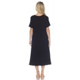 thumbnail image 3 of White Mark Women's Short Sleeve Midi Dress with Pockets, 3 of 6