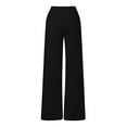 thumbnail image 5 of Girls Bow Sweatpants Wide Leg Straight Cut Baggy Casual Pants with Drawstring Waist for Everyday Wear 2026 Black 160, 5 of 6