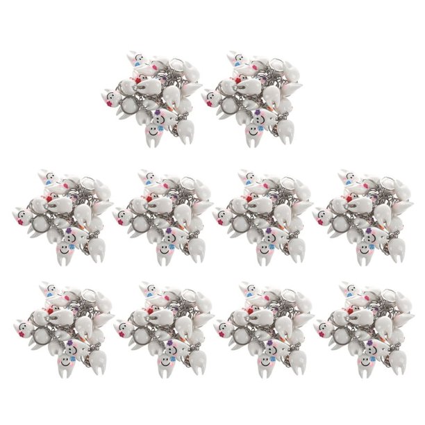 200 Piezas Llavero Llavero Colgante Diente Forma Lindo Regalo Dental