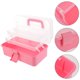 thumbnail image 2 of 1 estuche portátil para maquillaje, estuche de plástico multifuncional para guardar cosméticos, caja de medicinas para el hogar (rosa), 2 of 5