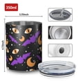 thumbnail image 4 of 12oz Coffee Tumblers Halloween Bat Moon Eye Pattern Stainless Steel Vacuum Insulated Travel Tumbler Coffee Cups Mug with Lid and Straw with Cleaning Brush for Cold & Hot Drinks, 4 of 5