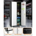 thumbnail image 4 of Garvee Metal Cabinet, 72" H Garage Storage Cabinet with Wheels & Pegboard for Home, Office, Silver Black, 4 of 8