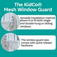 thumbnail image 4 of KidCo Adjustable 26 to 40 inch Mesh Protective Window Child Safety Guard, White, Plastic, 4 of 7