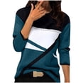 thumbnail image 2 of Craaazy Shirts for Women Geometry Printed T-shirt Casual Color Block Blouses Crew Neck Long Sleeve Tops Gifts for Women, 2 of 3