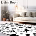 thumbnail image 2 of ODIKA 2'x3' Machine Washable Non-Slip Area Rug, Rustic Farmhouse Spotted Accent Festive Winter Hearth Decoration High Traffic Rug, Black, 613996, 2 of 5
