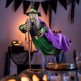 thumbnail image 4 of 66.9 Inch Halloween Decorations Outdoor - Animated Hovering Witch Animatronics - Sound & Touch Activated Sensor - Animatronic Scary Props House Decor for Garden Yard Lawn Outside Indoor Decoration, 4 of 9