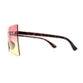 thumbnail image 4 of Retro Oversize Rimless Rectangle Shield Sunglasses Tortoise Red Yellow, 4 of 4