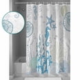 thumbnail image 3 of Shower Curtain, Blue Ocean Coral Shell Starfish Waterproof Shower Curtain Set with Hooks for Bathroom Showers,Stalls and Bathtubs,60x72In Seahorse Jellyfish Marine Life, 3 of 9