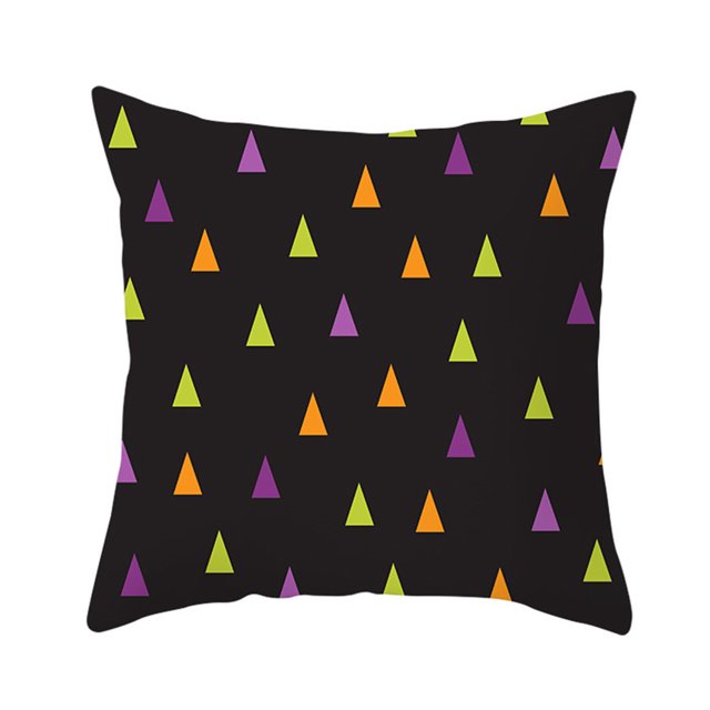 Funda de almohada de tiro de Halloween funda de cojín cuadrada patrones decorativos de araña luna y murciélago para fiesta de Halloween
