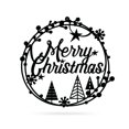 thumbnail image 5 of RealSteel: Merry Christmas Holiday Steel Sign - Festive Metal Wall Décor for Indoor/Outdoor Display (Type2/24"/ Textured Silver), 5 of 11