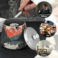 thumbnail image 4 of Yayeee Ashtray with Lid for Cigarette Smokeless Stainless Steel Home Ash Holder, Mountains at Dawn, 4 of 7