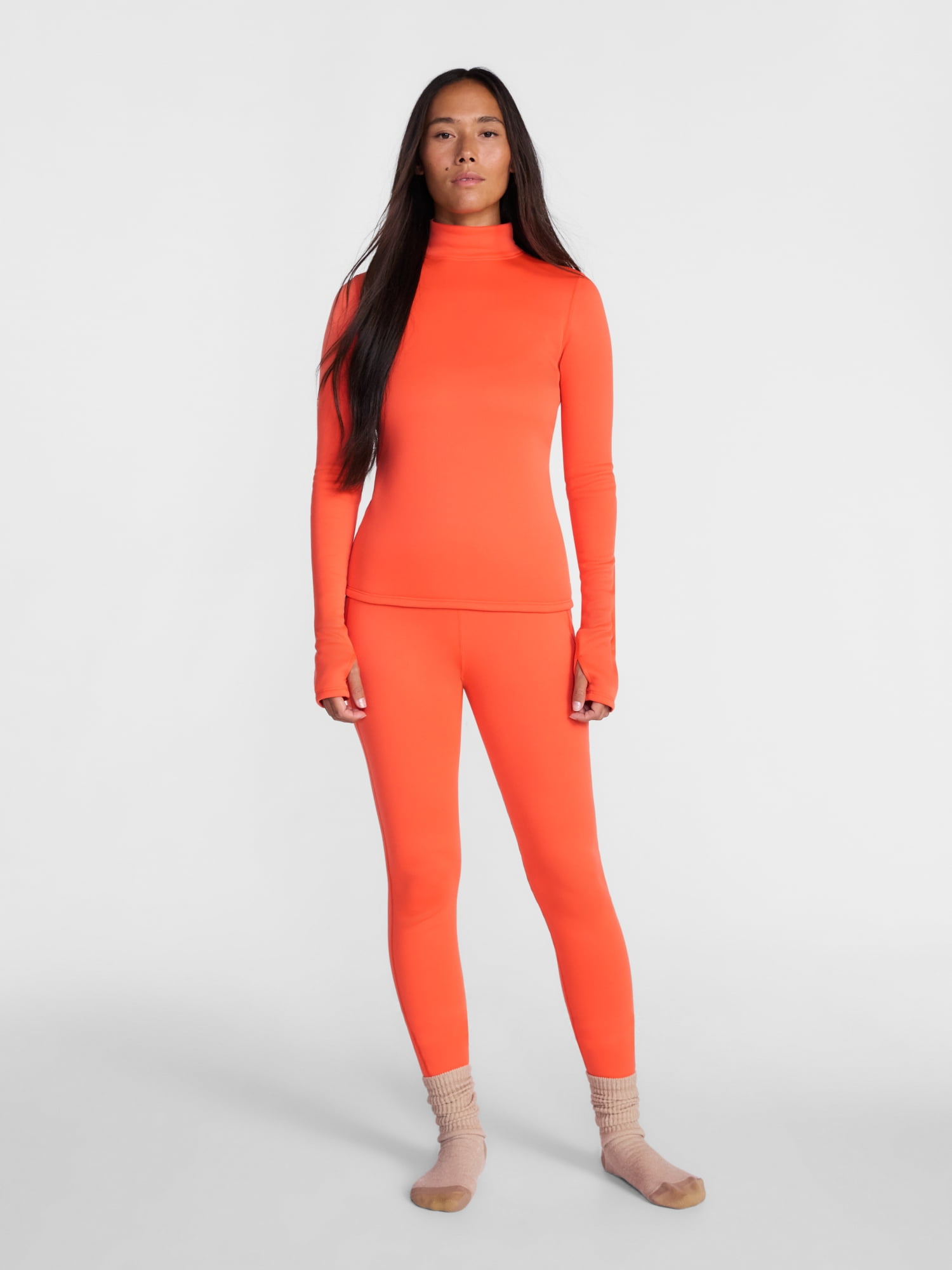 Ozark Trail Women's Warmest Thermal Fleece Mock Neck Top, Sizes XS-XXL