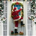 thumbnail image 2 of Axiiglly Front Door Decor with Santa Claus Christmas Decorations Door Banner, Xmas Backdrops Decor Festive Door Covers Hanging Ornaments for Home Wall Party Holiday-35"x73", 2 of 7