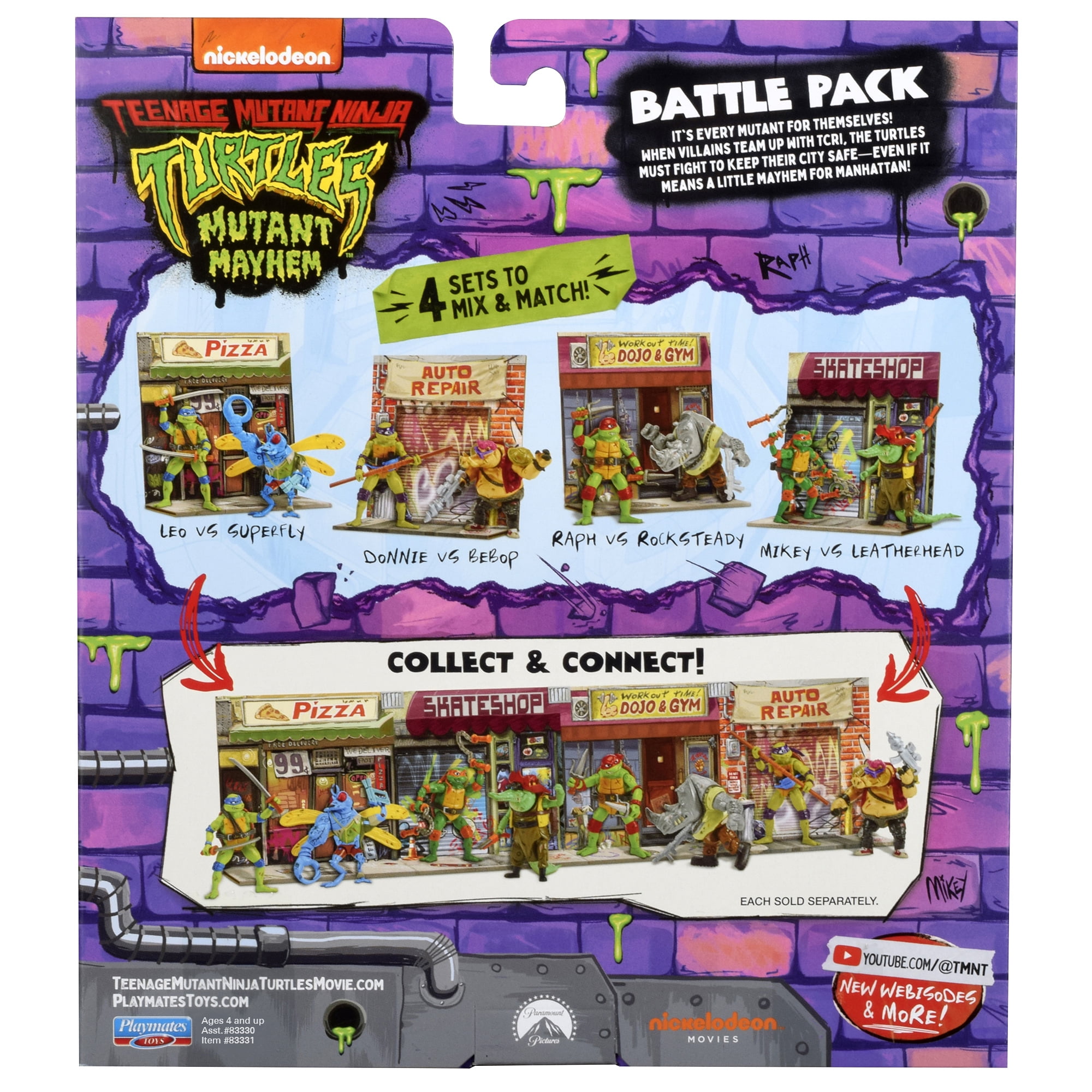 TMNT Mayhem Toys: Leonardo Vs Super Fly Action Figure 2-Pack