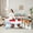 Red Brown Blue White, variant on Castle Fairy 7-Piece King Bedding Set - Christmas Candy Cane, Geometric Stripes