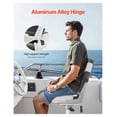 thumbnail image 3 of Boat Seat High Back Flip Up Marine Seat Black & Grey - Fishing Seats with Sponge Cushion, Waterproof UV Resistant for Pontoon, Bass, & Sailing Boats, 3 of 6
