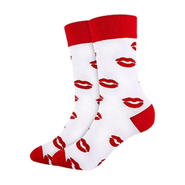 Calcetines para hombre y mujer, calcetines de tubo medio con forma de corazón y colores contrastantes, calcetines para mujer
