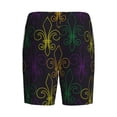 thumbnail image 5 of Naloa Mardi Gras Carnival Men's Short Pajama Pants, Lounge Comfort Shorts with Elasticized Waistband and Side Pockets - Medium, 5 of 9