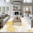 thumbnail image 3 of 6'x9' Area Rugs, Yellow Floral Art Indoor Outdoor Area Rug for Living Room Bedroom, Watercolor Botanical Spring Flowers Washable Bathroom Rugs Kitchen Floor Carpet Mats Home Decor Aesthetic, 3 of 8