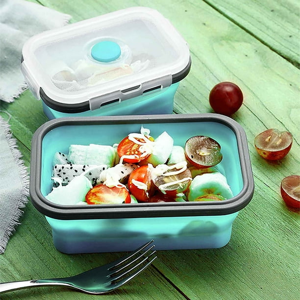 Fiudx Lonchera Plegable, Portátil, Apta para Microondas, Refrigerada, Ahorra Espacio, Ecológica, a Prueba de Fugas, Multiusos para Trabajo, Picnic y Senderismo. 1 Juego.
