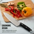 thumbnail image 6 of Farberware 15-Piece Triple Rivet Kitchen Knife Block Set with Natural Wood Block and Black Handles, 6 of 21