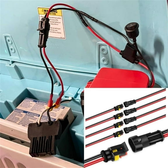 Nilight 1 2Pin Way 16AWG Waterproof Wire 1.5mm Series Terminal Connector - 5 Pcs